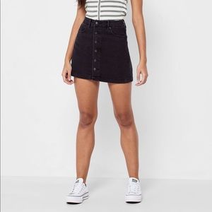American Eagle black denim mini skirt